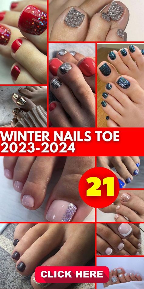 As the winter season approaches, it's time to adorn your toes with the beauty of winter nails toe 2023-2024. Discover an array of colors for pedicures and matching ideas that are on-trend. Whether you prefer pretty, simple, or gel designs for pedicures, your toes will be prepped to shine during the holiday season with colors and designs that embody the spirit of Christmas. Winter Pedicures Ideas, Christmas Toe Colors, Pedicure Ideas Jamaica, Holiday Nails Pedicure, Winter Manicure Ideas 2023, Christmas Manicure And Pedicure, Nail Colors For Christmas 2023, December Pedicure Colors, Christmas Nail Trends 2023