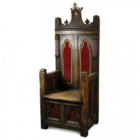 Carved wooden throne. Medieval Throne, Tudor Decor, Medieval Home Decor, Medieval Decor, Medieval Furniture, Gothic Furniture, Throne Chair, Medieval Life, Prop Hire