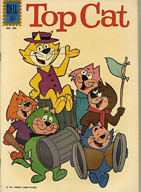 Cartoons 60s, 60s Cartoons, Old Cartoon Characters, Hanna Barbera Cartoons, Old School Cartoons, Tv Vintage, School Cartoon, Top Cat, Cat Cartoon