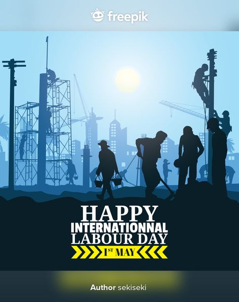 International Workers Day, Labor Day Holiday, Team Builders, Building Illustration, Holiday Banner, Happy Design, Happy Labor Day, Bollywood Actors, Black Walls