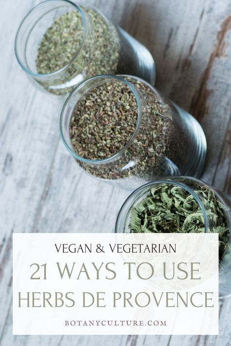 What’s a veggie lovin’ person to do when all the world wants you to sprinkle your herbs de Provence on chicken?! Don’t fret; click through to find 21 plant-based (vegetarian and vegan) recipes with herbs de Provence. #herbsdeprovence #veganrecipes #vegetarianrecipes #cookingwithherbs #lavender #healthyrecipes Herbed De Provence, Herbes De Provence Seasoning, Recipes With Herbs De Provence, Provencal Recipes, Herbal Pantry, Recipes With Herbs, Herb De Provence Recipe, Herb De Provence, Herb Infused Honey