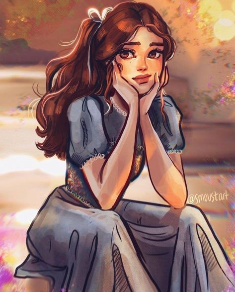 Sarah Moustafa Art, Princess Character Art, Princess Oc Art, Disney Princess Fanart, Princess Drawing, Inspired Painting, Disney Belle, Princess Drawings, Drawing Wallpaper