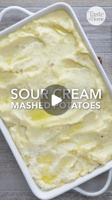 Taste of Home on Instagram: "These sour cream mashed potatoes will be your claim to fame! 🔗 Click the link in our bio for the full recipe or comment "Mashed" for the recipe in your DMs. ⁠ ⁠ #mashedpotatoes #dinnerrecipes #dinnerideas #sourcream #thanksgivingrecipes #tasteofhome" Best Mashed Potatoes Cream Cheese, Diy Mashed Potatoes, Mashed Potatoes Recipe Sour Cream, Mash Potatoes Recipe, Homemade Mashed Potatoes Easy, Best Mash Potato Recipes, Mashed Potatoes For Thanksgiving, Mashed Potatoes With Sour Cream, Classic Mashed Potatoes Recipe