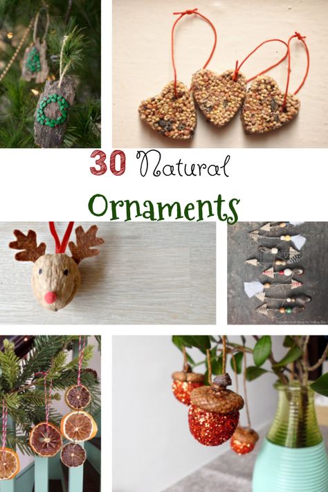 Nature Made Ornaments, Christmas Crafts With Natural Materials, Diy Nature Inspired Christmas Ornaments, Homemade Natural Ornaments, Winter Forest School Ideas, Natural Christmas Decorations For Kids, Homemade Nature Ornaments, Ornaments Made From Nature, Forest School Christmas Decorations