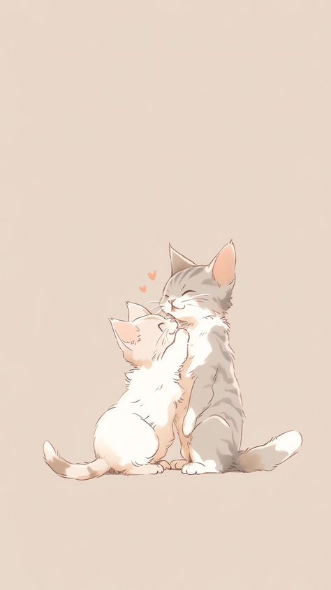 Ed Wallpaper, Cat Phone Wallpaper, Chat Kawaii, Kitten Drawing, Cute Cat Wallpaper, Cute Simple Wallpapers, Dessin Adorable, Anime Cat, Cat Aesthetic