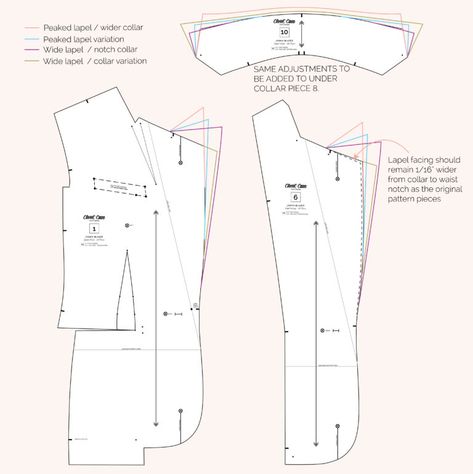 Pattern Hacks for the Jasika Blazer | Closet Case Patterns Tailored Jacket Pattern, Blazer Patterns For Women Sewing, Blazer Pattern Drafting, Blazer Collar Pattern, Suit Pattern Women, Jacket Collar Pattern, Jasika Blazer, Sewing Trousers, Suit Jacket Pattern