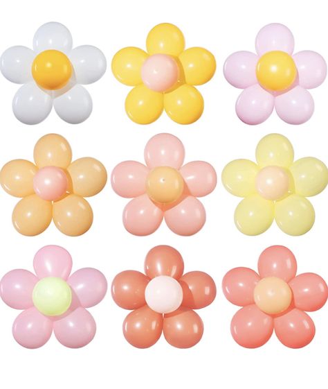 Balloon Daisy, Daisy Party Decorations, Flower Balloons Diy, Daisy Balloons, Flower Balloons, Flower Birthday Party, Balloons For Birthday, Baby Diy Projects, Rustic Birthday