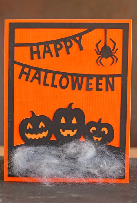 Halloween Cards Diy, Halloween Decorations To Make, Halloween Cards Handmade, Halloween Greeting Card, Halloween Greetings, Cricut Cards, Halloween Card, Handmade Kids, Halloween Inspiration