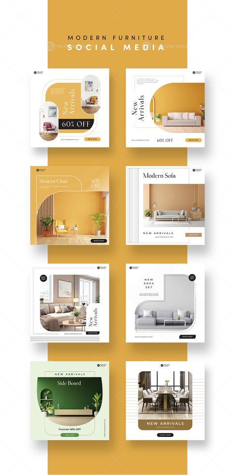 Modern Furniture Templates Furniture Social Media Design, Interior Design Social Media Posts, Furniture Banner Design, Furniture Social Media Post Design, Furniture Social Media, Ads Banner, Facebook Post Design, Social Media Ads, Social Media Post Template