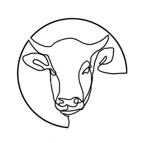 fine line/one line tattoo ideas Single Line Bull Tattoo, Cow Logo Design Ideas, One Line Tattoo Ideas, Pet Cows, Line Tattoo Ideas, Cow Logo, Cow Tattoo, One Line Tattoo, Bull Tattoos