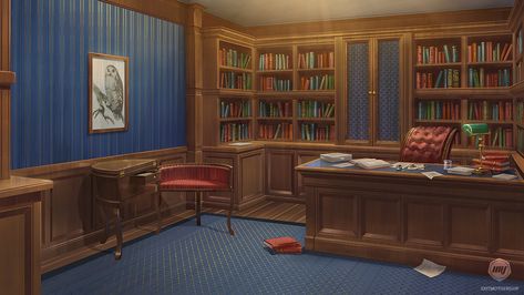 MBSFFL: Study by ExitMothership on DeviantArt Underwater Bedroom, Background Anime, Principals Office, Episode Interactive Backgrounds, Anime Places, Episode Backgrounds, Office Background, Painted Background, Scenery Background