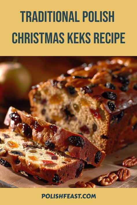 Discover the delightful Polish Christmas treat - Keks! This beloved fruit cake is a festive favorite for all. Dive into the joy of creating this scrumptious fruit loaf by following an easy-to-follow recipe. Delight your loved ones with a taste of traditional holiday flavors! German Fruit Cake Recipe, Fruit Cake Loaf, Moist Fruit Cake Recipe, Christmas Fruit Cake Recipe, Christmas Cake Recipe Traditional, Holiday Fruit Cake, Best Fruit Cake Recipe, Fruit Cake Recipe Christmas, Fruit Loaf