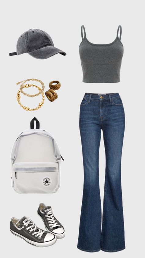 mine // #outfit #gray #aesthetic #downtown #converse #style #outfitinspo Grey Converse Outfit, Fits To Recreate, Gray Converse, Gray Outfit, Aesthetic Downtown, Grey Converse, Downtown Outfits, College Fits, Converse Style