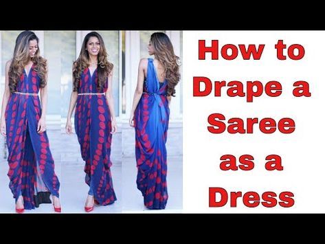 Saree As A Dress, How To Wear A Sari, Tia Bhuva, Drape A Saree, Dhoti Saree, Drape Sarees, Saree Wearing, Saree Wearing Styles, Saree Draping Styles