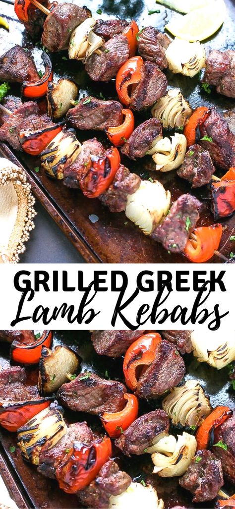 Lamb Kebab Marinade, Greek Kebab, Greek Lamb Recipes, Lamb Marinade, Lamb Kabobs, Greek Lamb, Lamb Dinner, Lamb Steaks, Lamb Kebabs