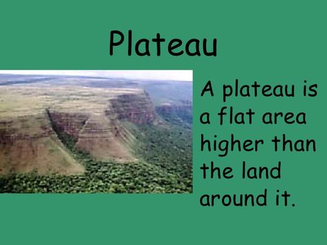 Plateau Drawing, Plateau Landform, First Grade Curriculum, Sofia Party, Earth Poster, Teaching Geography, Ppt Background, Homeschool Geography, Landform