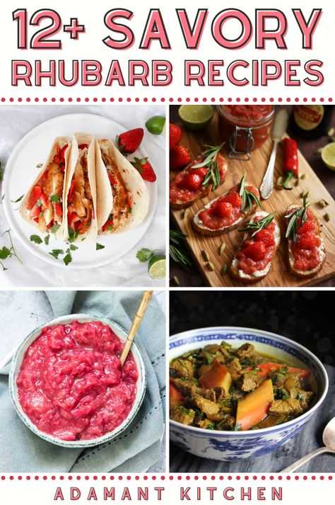 Savoury Rhubarb Recipes, Green Rhubarb Recipes, Rhubarb Savory, Savory Fruit Recipes, Savory Rhubarb Recipes, Rhubarb Soup, How To Cook Rhubarb, Healthy Rhubarb Recipes, Rhubarb Chutney