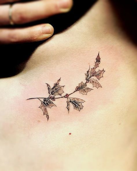 holly tattoo Holly Flower Tattoo, Holly Tattoo, Flower Tattoo Meaning, Lily Tattoo Meaning, Winter Tattoo, Water Lily Tattoos, Holly Flower, Snow Flake Tattoo, Flower Tattoo Meanings