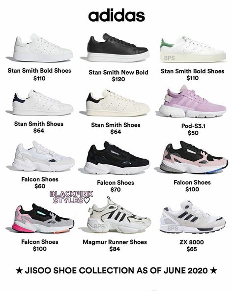 Jisoo Shoe Collection  As of June 2020 Kpop Challenge, Best Cheap Makeup, Elegant Sneakers, Airport Fashion Kpop, Shoe Stores, Times Of The Day, Shoes Names, Tan Sneakers, Fashion Reference