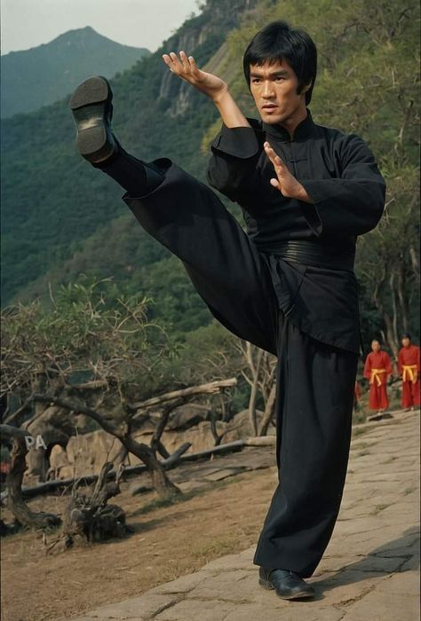 Bruce Lee Training, Bruce Lee Chuck Norris, Bruce Lee Kung Fu, Bruce Lee Pictures, Arnold Schwarzenegger Bodybuilding, Bruce Lee Art, Action Movie Stars, Bruce Lee Martial Arts, Warrior Concept Art