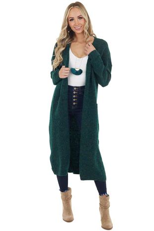 Hunter Green Duster Cardigan with Pockets and Side Slits Long Green Sweater, Lime Lush Boutique, Lime Lush, Long Duster, Cardigan With Pockets, Sweater Duster, Duster Cardigan, Cute Jackets, Green Sweater