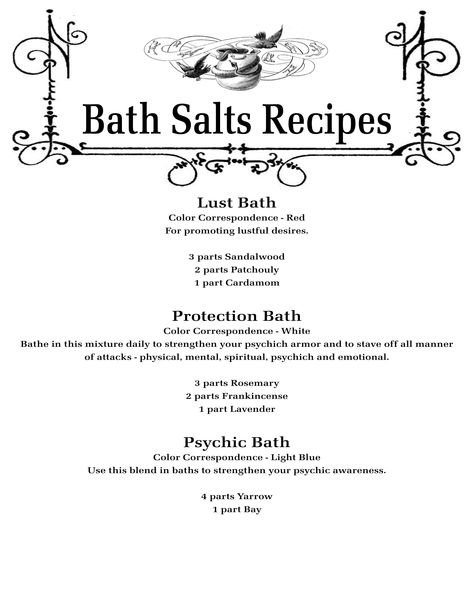 Bath-Salt-Recipes-4 Ritual Bath Recipes, Witchcraft Bath, Bath Magic, Spiritual Cleansing Bath, Salt Recipes, Bath Salts Recipe, Bath Salts Diy, Spiritual Bath, Bath Recipes