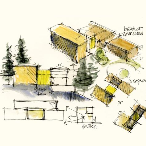 Architecture Design Sketching - Liz Steel : Liz Steel Landscape Architecture Presentation, Croquis Architecture, Architect Sketch, Conceptual Sketches, Concept Models Architecture, Architecture Concept Diagram, Architecture Concept Drawings, Architecture Drawing Art, Landscape Architecture Design