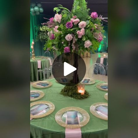 TikTok · Morgan Taylor B Tree Centrepiece Wedding, Enchanted Forest Theme Quinceanera, Enchanted Forest Centerpieces, Topiary Wedding, Enchanted Forest Quinceanera, Butterfly Garden Party, Quinceanera Centerpieces, Enchanted Forest Theme, Garden Party Theme