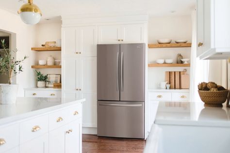 Frigidaire Gallery 23.3 Cu. Ft. Counter-Depth French Door Refrigerator Stainless Steel-GRFG2353AF Counter Depth French Door Refrigerator, Homes Kitchen, Fridge Top, Frigidaire Gallery, Huckleberry Finn, Pull Out Shelves, Built In Refrigerator, Door Alarms, Stainless Steel Refrigerator