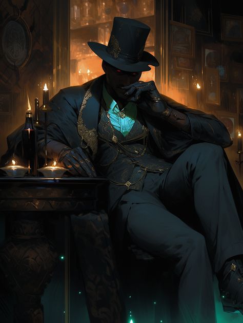 Villain Sitting Pose, Black Artificer, Noir Character Art, Dr Jekyll And Mr Hyde Art, Dnd Villain Art, Jonathan Wolstenholme, Butler Character Design, Adam Elsheimer, Dnd Villains