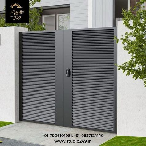 Modern House Front Gate Design, Modern Front Gate Design, House Front Gate, Iron Main Gate Design, Modern Main Gate Designs, Modern Entrance Door, Home Gate Design, Gate Wall Design, Gate Designs Modern