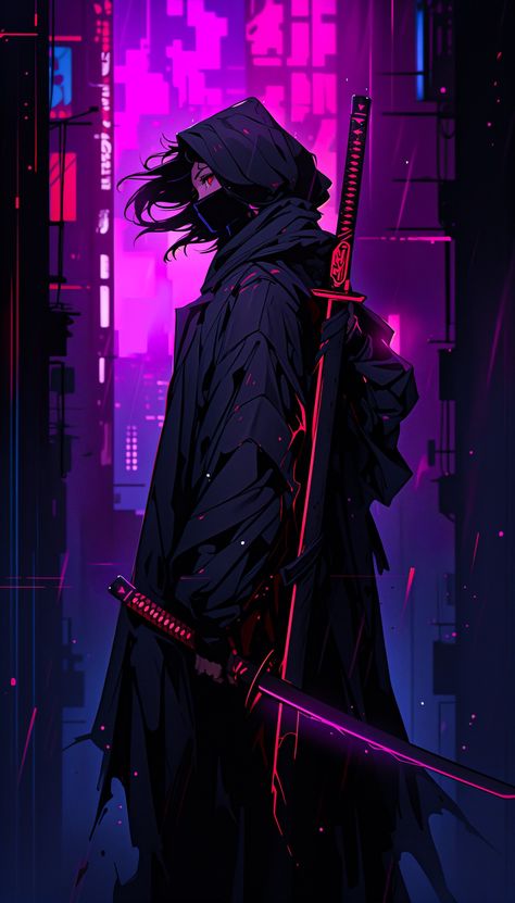 Ninja Kamui Wallpaper, Cyberpunk Design, Anime Picture Hd, Samurai Wallpaper, Cool Optical Illusions, Aesthetic Wallpaper Iphone, Pix Art, Cool Anime Backgrounds, Cellphone Wallpaper Backgrounds