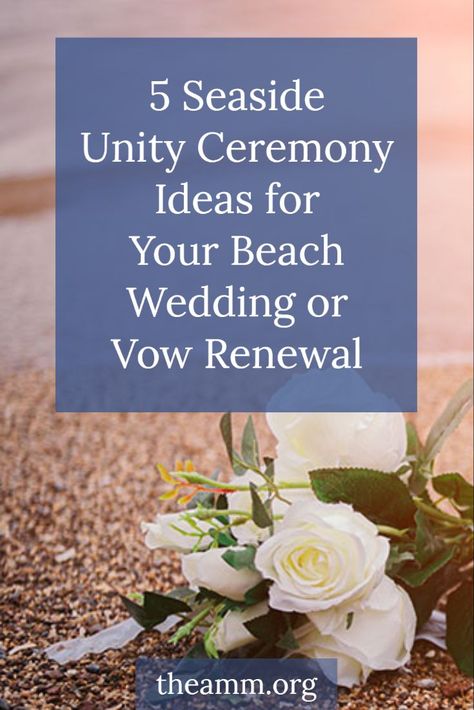 5 creative unity ceremony ideas for your beach wedding or vow renewal, including a shell or stone blessing ritual, unique tropical toast with a custom wedding cocktail, traditional sand ceremony, and more. Sand Ceremony Wedding Vows, Blended Family Sand Ceremony, Unity Ceremony Ideas, Sand Ceremony Wedding, Wedding Ceremony Unity, Unity Sand Ceremony, Renewal Wedding, Vow Renewal Ceremony, Wedding Sand