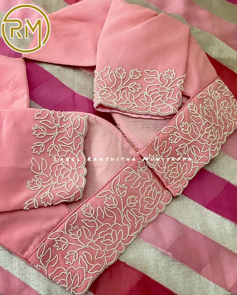 Moti Work Blouse Designs, Machi Work Blouse, Silk Saree Blouse Designs Patterns, Lace Blouse Design, Moti Work, Latest Bridal Blouse Designs, Blouse Designs Catalogue, Latest Blouse Designs Pattern, New Saree Blouse Designs