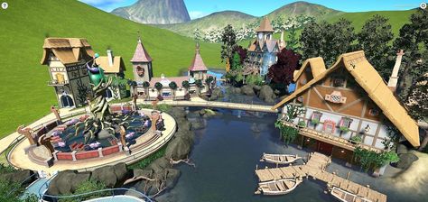 Planet Coaster Fairytale, Planet Coaster Layout, Planet Coaster Building Ideas, Theme Park Tycoon 2 Ideas Aesthetic, Planet Coaster Entrance, Planet Coaster Inspiration, Planet Coaster Ideas, Fantasy Entrance, Planet Ideas