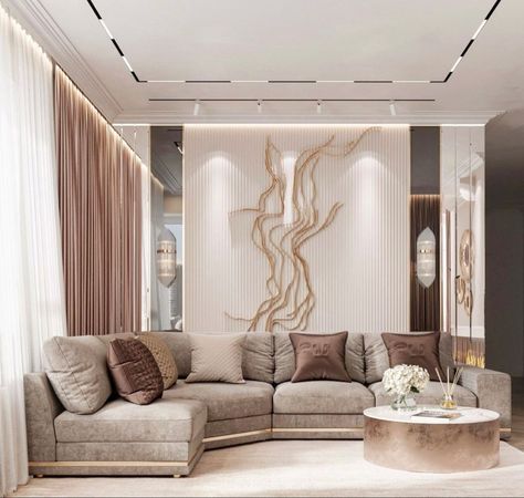 Fancy Living Rooms, Partition Designs, Living Room Wall Designs, Sitting Room Design, Classy Living Room, Corner Sofa Design, Luxury Living Room Design, Living Room Essentials, Beige And Blue