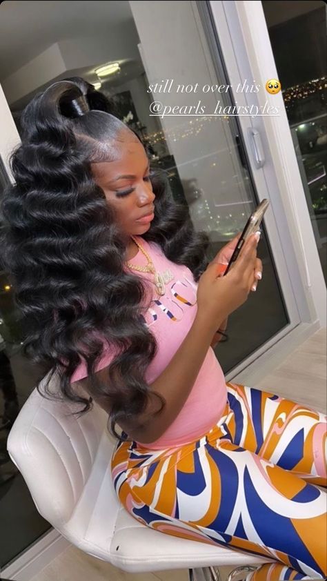 Half Up Half Down With Bundles, Body Wave Ponytail Black Women, Half Up Half Down Wig Hairstyles, Body Wave Hairstyles For Black Women, Curly Quick Weave Styles Black Women, Body Wave Wig Hairstyles, Vacation Hairstyle, Homecoming Hairstyle, Isee Hair