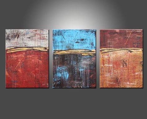 Tryptich Art Ideas, Tryptich Art, Beach Art Diy, Triptych Painting, Abstract Triptych, Abstract Canvas Art, Beach Art, Abstract Artists, Creative Community