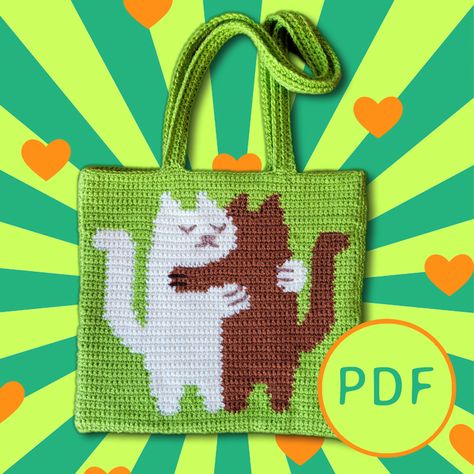 THE HUG crochet pattern [ENG] - Lupe's Ko-fi Shop - Ko-fi ❤️ Where creators get support from fans through donations, memberships, shop sales and more! The original 'Buy Me a Coffee' Page. The Hug, Graph Crochet, Crochet Cat Pattern, Tapestry Crochet Patterns, Tapestry Bag, Crochet Tapestry, Crochet Cross, Crochet Tote, Diy Crochet Projects