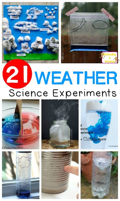 Weather Science Experiments, Weather Experiments, Weather Activities For Kids, Teaching Weather, Preschool Weather, Science Experiments For Kids, Weather Science, Weather Theme, Experiments For Kids