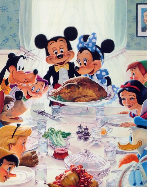 Disney take on the famous Norman Rockwell painting "Freedom From Want" (1943) Norman Rockwell Thanksgiving, Disney Thanksgiving, Holiday Pics, Thanksgiving Pictures, Animation Disney, Thanksgiving Wallpaper, Thanksgiving Art, Retro Disney, Images Disney