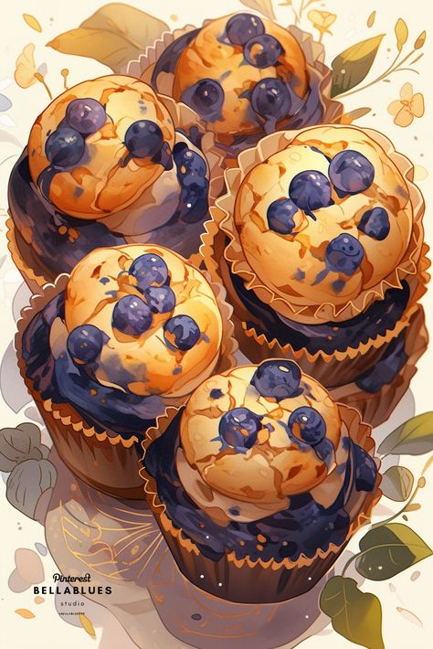 Magic Food Art, Muffin Drawing, Japanese Food Illustration, Homemade Cookbook, 귀여운 음식 그림, Foodie Art, Food Artwork, Kawaii Cooking, Food Illustration Art