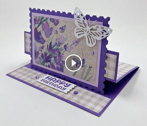 Cascading Card, Popup Cards, Bike Card, Painted Lavender, Designer Paper Cards, Folding Cards, Senior Center, Fancy Fold Card Tutorials, Easel Cards