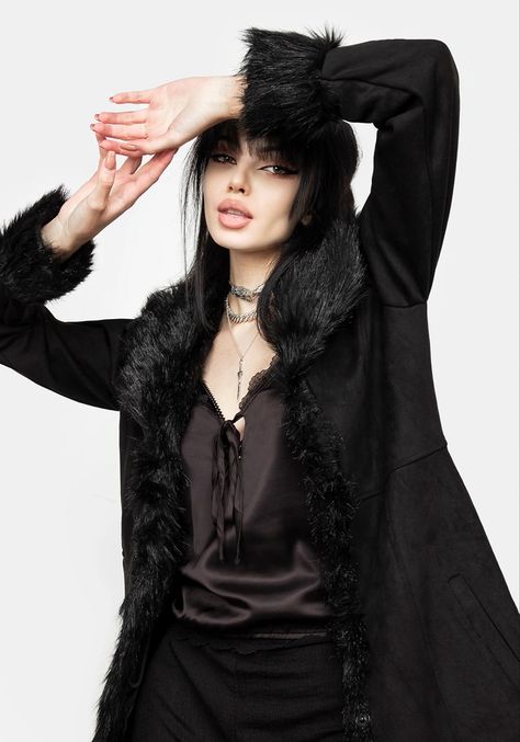 70s Goth, Black Flares, 70s Jacket, Bohemian Grunge, Penny Lane Coat, Black Hair Dye, Dark Outfits, Penny Lane, Dark Wear