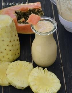 Papaya Smoothie Recipe, Pinapple Smoothie Recipes, Falooda Recipe, Papaya Smoothie, Summer Juice, Prawn Dishes, Indian Drinks, Idli Recipe, Easy Healthy Smoothies