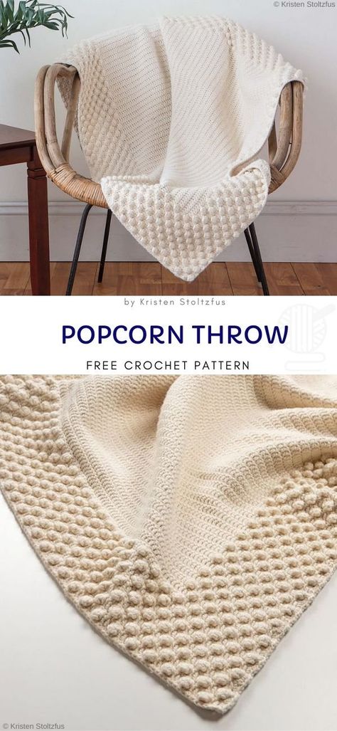 Easy Knitting Projects, Confection Au Crochet, Crochet Disney, Crochet Simple, Afghan Patterns, Crochet Afghans, Crochet Throw, Crochet Clothes Patterns, Crochet Blankets