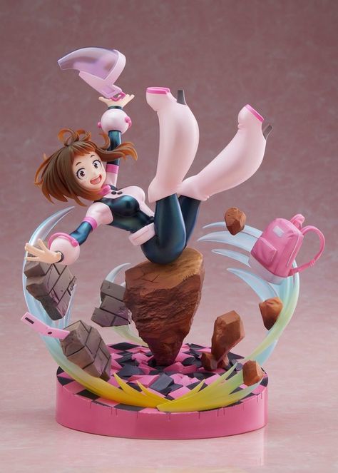 Action Figures Anime, Ochaco Uraraka, 3d Figures, Paper Toy, Ochako Uraraka, Anime Figurines, Figure Poses, Anime Dolls, Zero Gravity