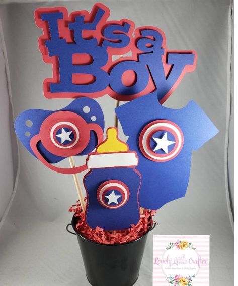 Marvel Baby Shower, Superhero Centerpiece, Batman Baby Shower, Superhero Cupcake Toppers, Superhero Baby Shower, Baby Superhero, Boy Baby Shower Ideas, Outdoor Baby Shower, Baby Shower Decorations For Boys