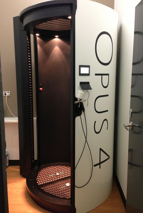 OPUS 4 Automatic Spray Tan Booth at Fuze Hair & Beauty, Ipswich, Qld. Beauty Studio Ideas, Tanning Salon Decor, Spray Tan Booth, Tanning Booth, Spray Tan Business, Best Tanning Lotion, Tanning Tips, Best Tan, Home Spray