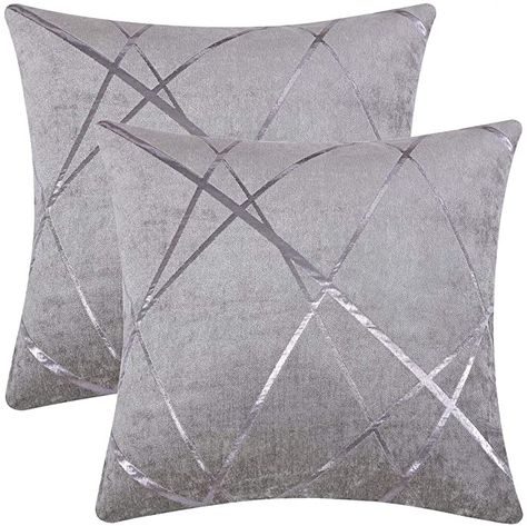 Silver Pillows, Couch Pillow Covers, Geometric Cushions, Handmade Cushion Covers, Grey Throw Pillows, Luxury Pillows, Sofa Pillow Covers, Decorative Pillows Couch, Striped Cushions